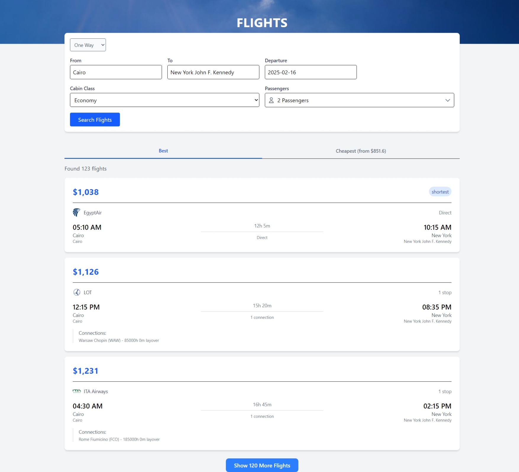 Flights Search